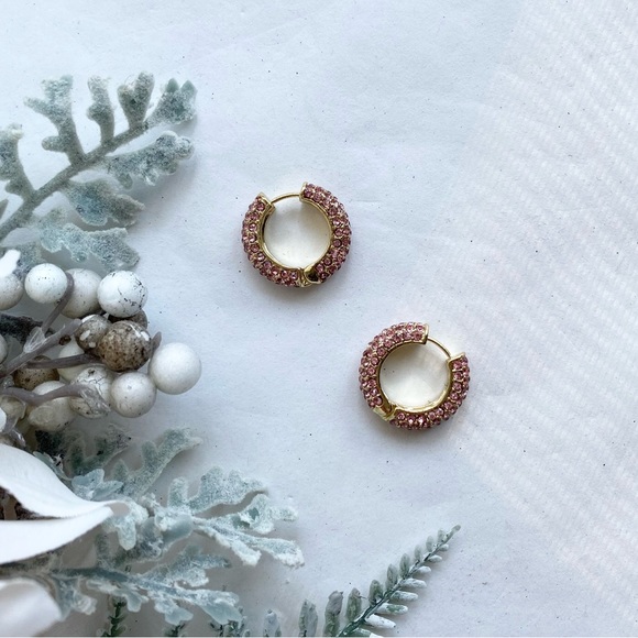 The Sis Kiss Darling Diva Rose Crystal Hoops - Picture 2 of 5